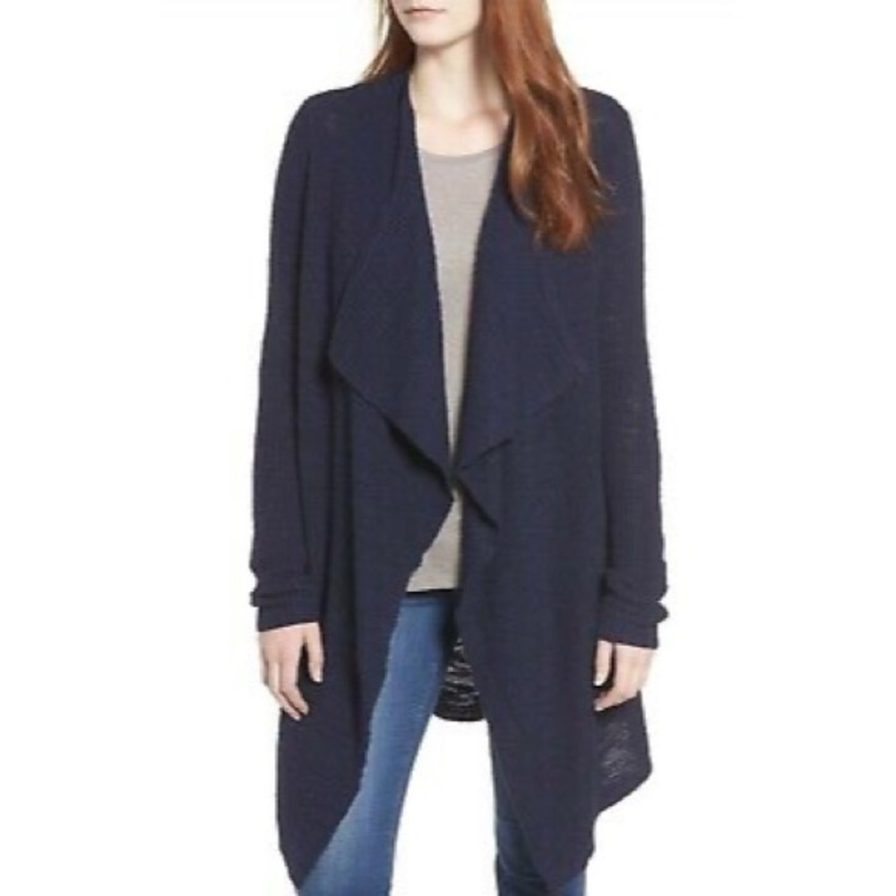 Caslon Waterfall Cardigan Navy Size Small Petite NWOT